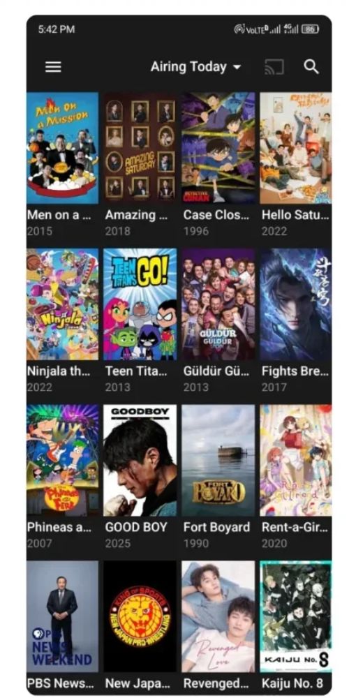TeaTV TV show listing placeholder